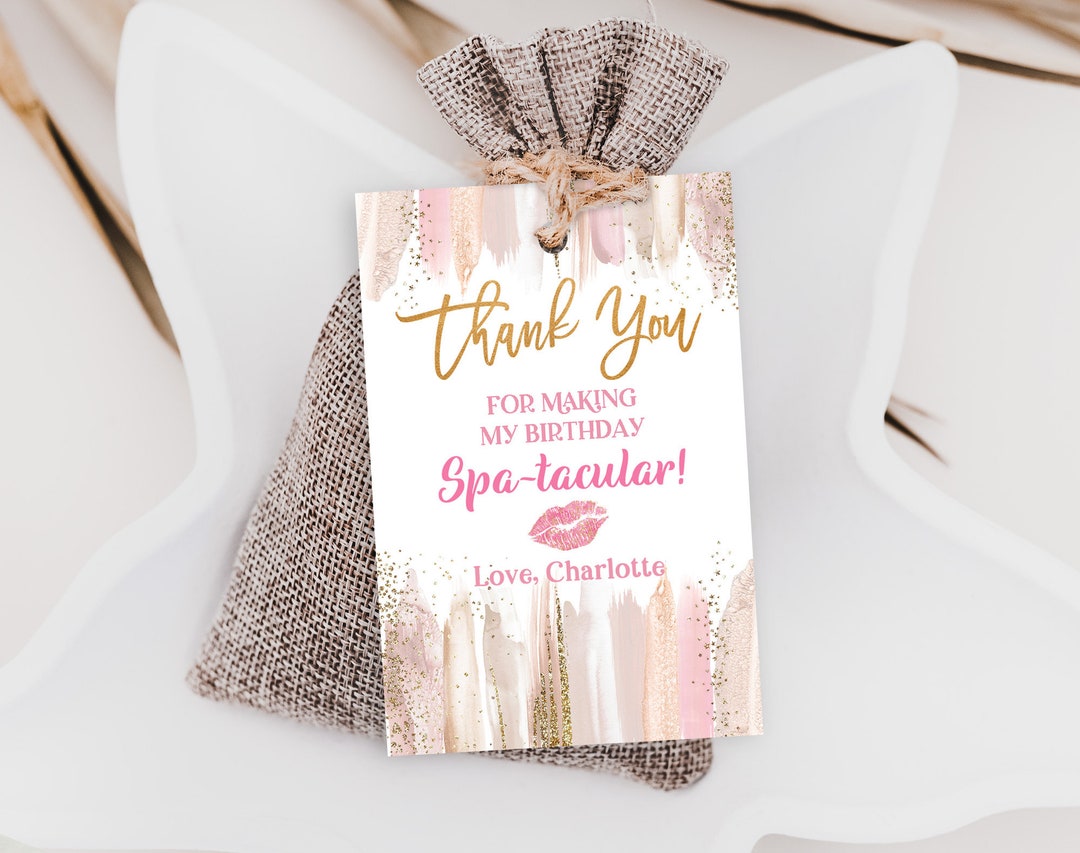 Spa Birthday Party Favor Tags Spa Gift Tags Girls Spa Goodie Bag Tag ...
