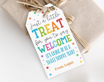Back to School Gift Tag: Editable Teacher & Student Treats Bst64