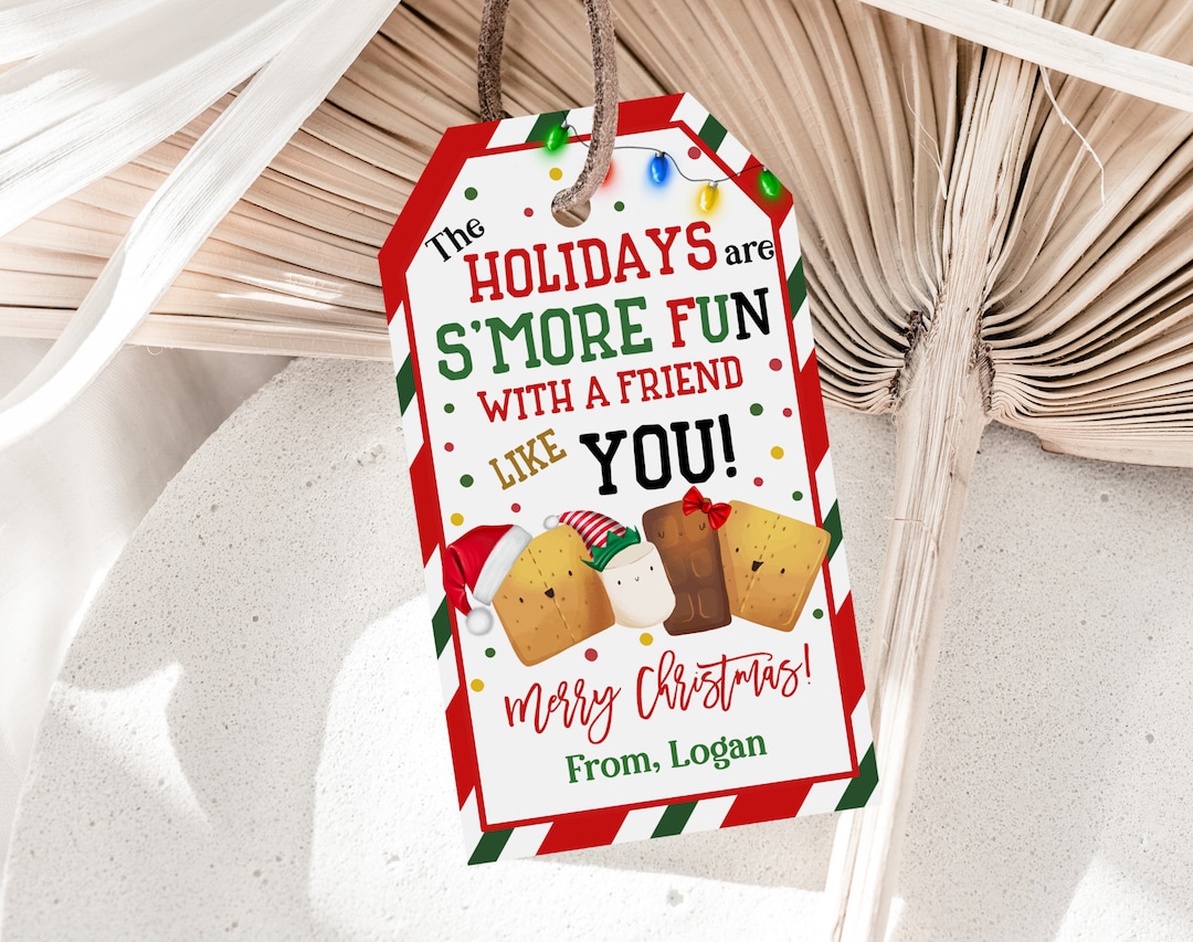 Christmas Smores Favor Tags S'mores Tag Holiday Party Favors Kids ...