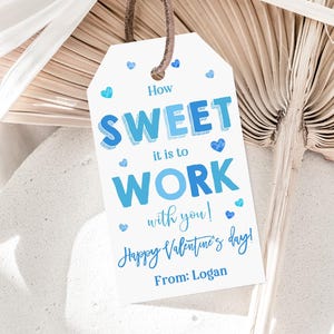 Modifiable Comme il est agréable de travailler avec vous Étiquette-cadeau pour la Saint-Valentin Équipes Personnel École PTO/PTA Admin Bénévoles Étiquette-cadeau imprimable TVA74