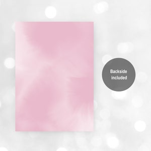 May include: A blank pink card with a soft, blurred, watercolour-like texture. Backside included.
