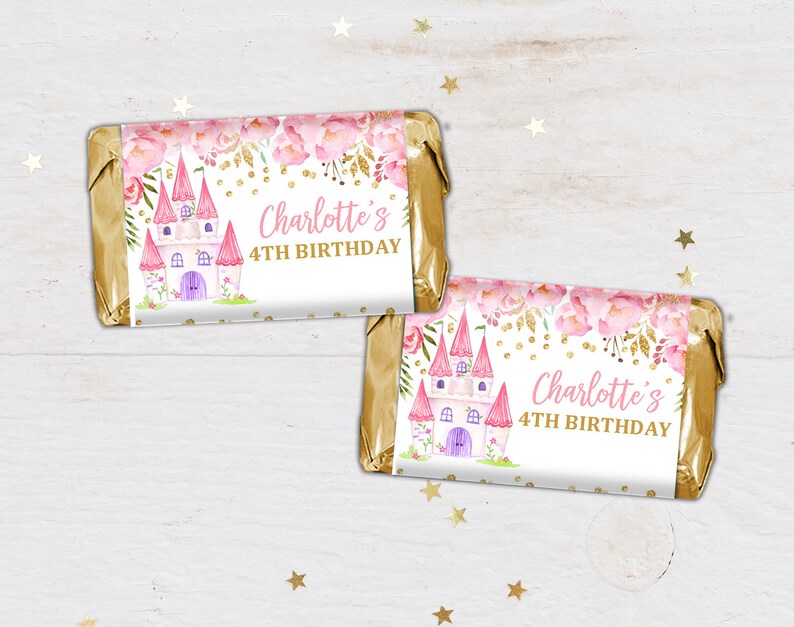 Princess Printable Miniature Candy Bar Wrappers INSTANT DOWNLOAD EDITABLE Prin1