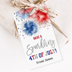 4 juli knallen op tag vuurwerktag Happy 4 juli Independence day bedanktag bedankje taglabel bewerkbaar afdrukbaar downloaden ipdt2
