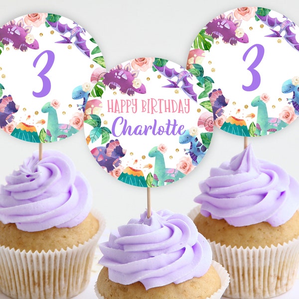 Dinosaur Cupcake Toppers Etsy