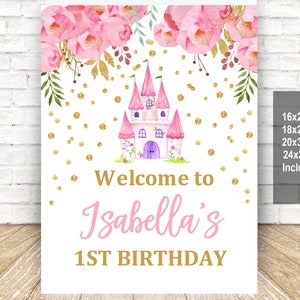 Prinzessin Willkommensschild Mehrere Größen enthalten Bearbeiten Sie selbst Download Prin1