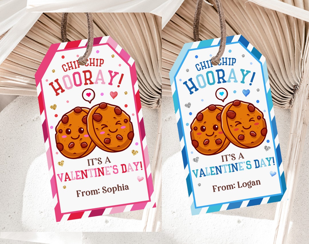 Valentine Gift Tags: Kids Cookie Classroom Treats - Editable Printable ...