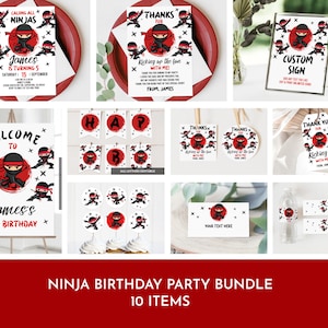 Ninja Birthday Party Package Ninja Party Bundle Ninja Printables Martial Arts Party Boys Karate Editable Printable Download Digital Bir333