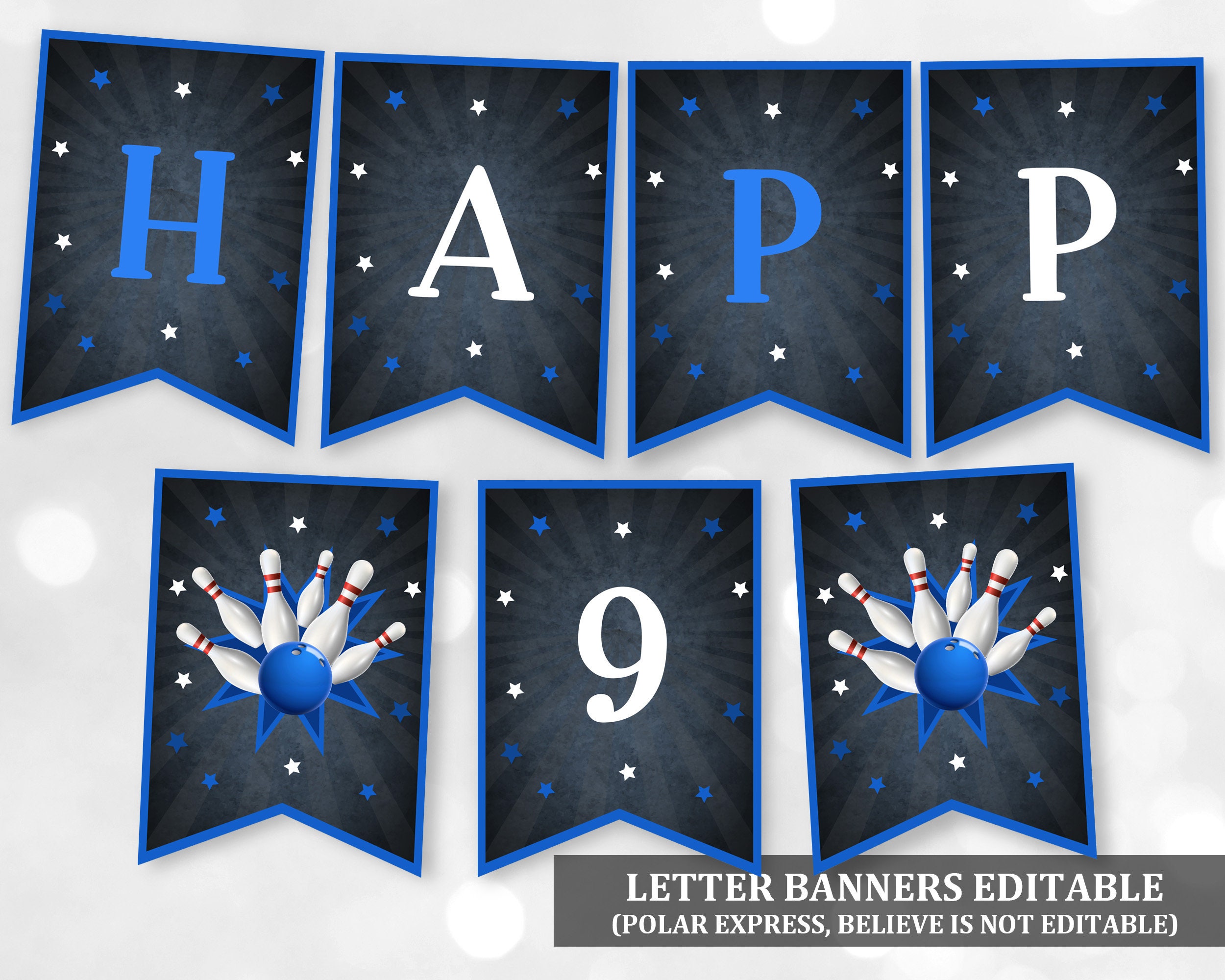 Bowling Birthday Banner Bowling Party Printable Decorations