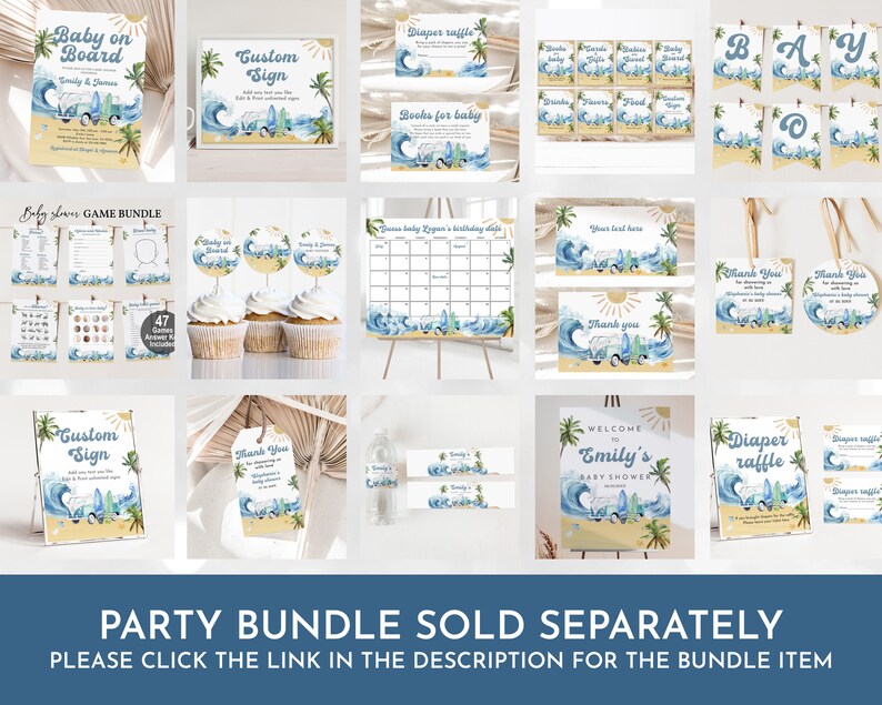 a collage of photos with the words party bundle sold separately
