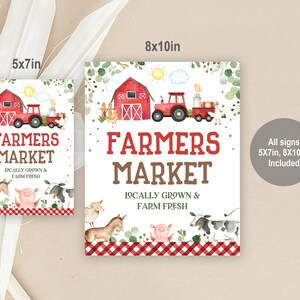 Farm Birthday Sign Set Barnyard Party Decorations Table Sign Pack Boy ...