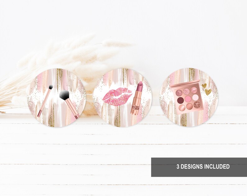 Spa Party! Cupcake Toppers - 18pcs Sweet Pink Princess Makeup Birthday Cupcake Picks - Spa Day Make Up Theme Party Decoration
