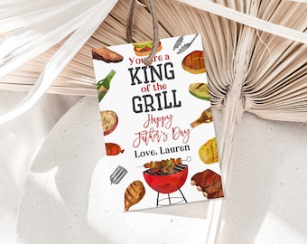 Father's Day Grill Tags: Editable BBQ Beer Labels for Dad Vat, Tgt, Ipdt, SpI, Bab, Fat, Bir