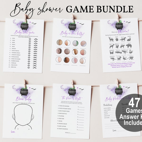 Halloween Baby Shower Games: Spooky, Gender Neutral, Editable Haba3
