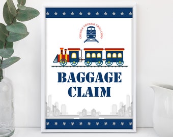 Baggage Claim Table Sign  Train table sign  Favor sign  EDITABLE  Download  Bab73, Bir137