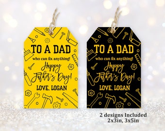 Father's Day Tool Gift Tags - Editable Favor Labels for Dad