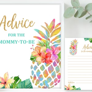Advies voor de mama to be bordje en kaart Ananas babyshower Download Bab38