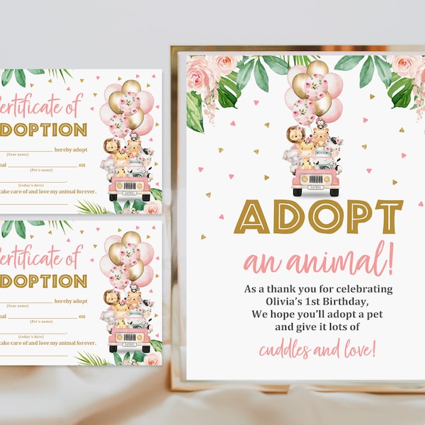 Stuffed Animal Adoption Certificate - Etsy