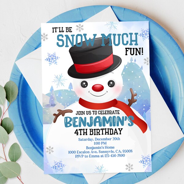 Snowman Birthday - Etsy