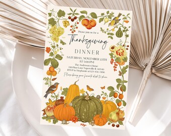 Friendsgiving Invitation Template: Editable Thanksgiving Dinner - Canva