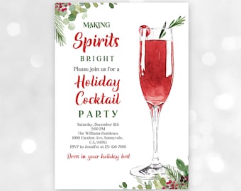 Inbjudan till julcocktailparty: Redigerbar inbjudan till juldrink Chr20