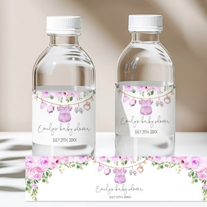 Étiquette de bouteille d'eau pour bébé violette