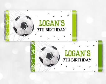 Soccer Birthday Candy Bar Wrapper Soccer Party Chocolate Label Birthday Favor Football Sports Boy Digital Printable Editable Download Bir245