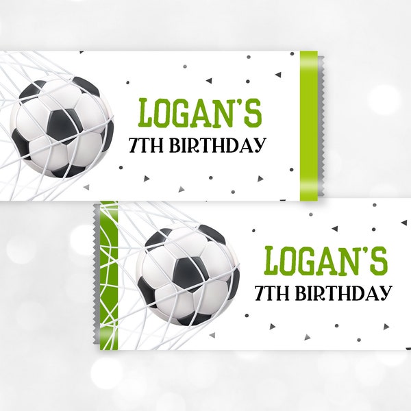 Soccer Birthday Candy Bar Wrapper Soccer Party Chocolate Label Birthday Favor Football Sports Boy Digital Printable Editable Download Bir245