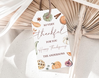 Autumn Printable Favor Tags - Rustic Pumpkin Friendsgiving Labels Tgt12