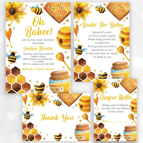 Editable Bee Baby Shower Invitation Mommy to Bee Gender Etsy