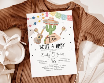 Baby Shower Invitation: Fiesta Cactus Taco Design - Gender Neutral Bab243
