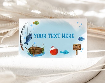 Fishing Food Tent Card Fish Birthday Baby Shower Place Card Fish Food Labels Fishing Party Decor Editable Printable Download Bir243 Bab110