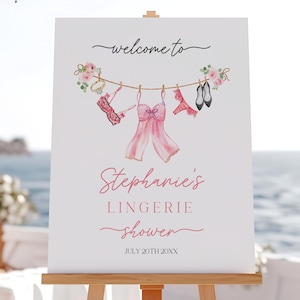 Lingerie Bridal Shower Welcome Sign Template Lingerie Party Welcome Poster Editable Bachelorette Party Bridal Shower Decor Printable VabriI1
