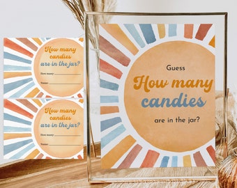 Guess How Many Candies Game: Sunshine Baby Shower (Editable Download Bab196)