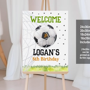 Soccer Birthday Welcome sign Soccer Party welcome poster Sports Printable Football party Decor Digital Printable Editable Download Bir245