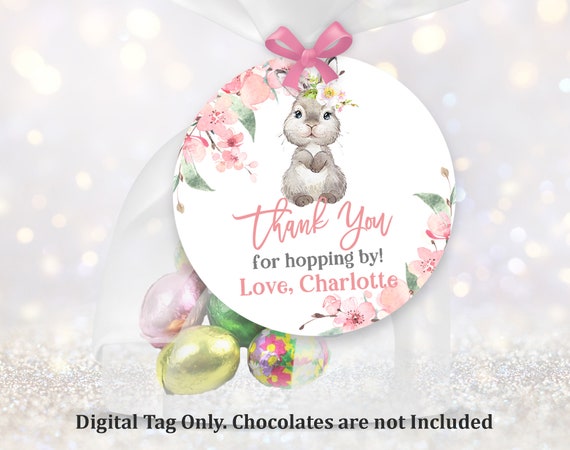 Bunny Birthday Thank You Tags Rabbit Label Spring Party Easter - Etsy