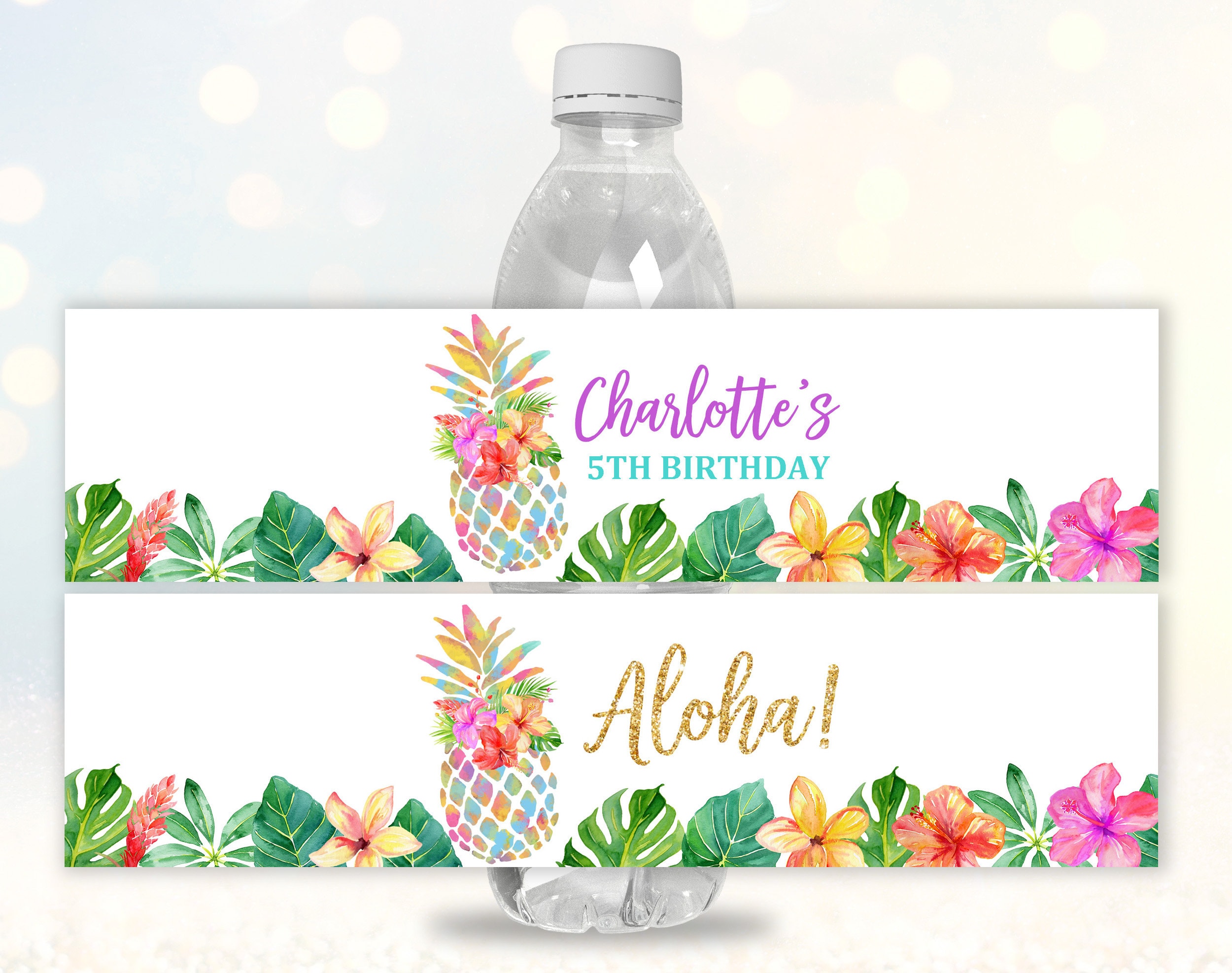 Parisian Glitter Water Bottle Labels 5 To A Sheet – Creative