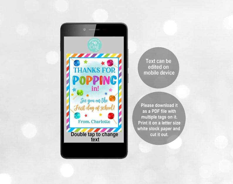 Back to School Lollipop Tag Thanks for Popping in Gift Tags - Etsy