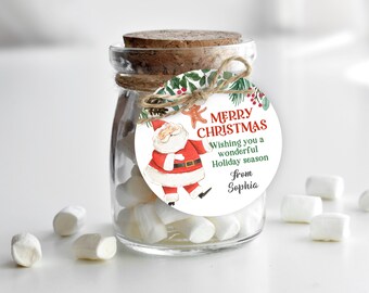 Santa Claus Christmas Gift Tags - Editable Round and Square Labels Chr12