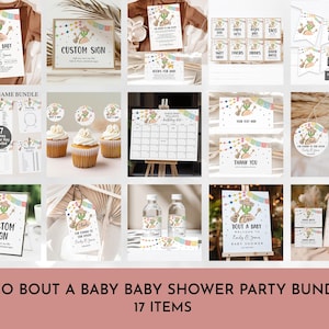 Taco 'Bout A Baby Shower Bundle Editable Fiesta Baby Shower Invitation Set Mexican Fiesta Cactus Baby Shower Package Boho Neutral Bab243