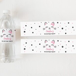 Kitty Cat Birthday Water Bottle Labels Cat Party Water Bottle - Etsy