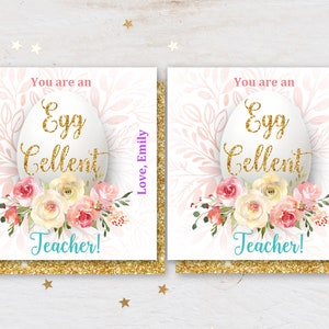 Easter Egg-Cellent Teacher Tag  Easter Gift Tag  Teacher Favor Tag  Download  EDITABLE