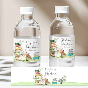 Bewerkbaar verhalenboek Etiketten waterfles babyshower Hoofdstukboek Etiket fles babyshower Genderneutraal verhalenboek Afdrukbare digitale Bab217