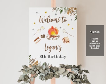Puede incluir: Bienvenido al cartel del 8º cumpleaños de Logan con una fogata, malvaviscos y s'mores. El cartel mide 16x20 pulgadas y se puede imprimir como un cartel de 8x10 pulgadas.