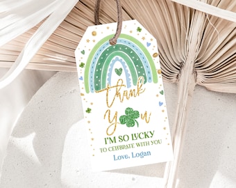 Geburtstagsgeschenk Tag: St Patrick's Day Lucky One (editierbar druckbar SpI2)