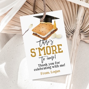 Etiquetas de regalo de graduación de S'more to Come Etiquetas de regalo para fiesta de graduación Etiqueta de agradecimiento para birrete de graduación Etiquetas editables para descargar Imprimibles Gt5