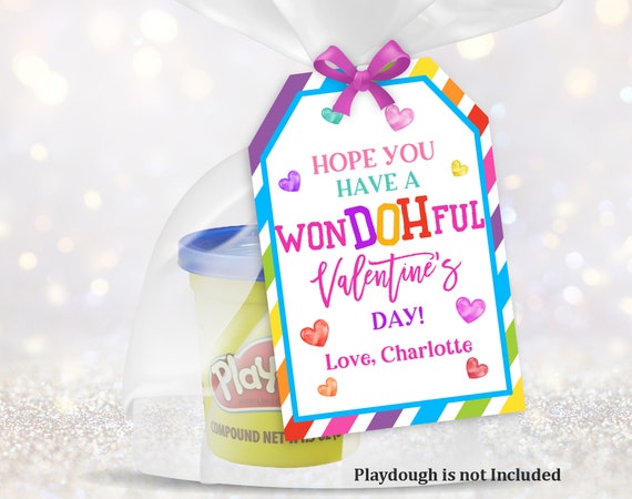 Playdough Valentine's Day Tag Valentine Gift Label