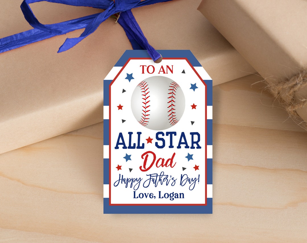 All Star Dad Baseball Father's Day Tag Happy Father's Etsy