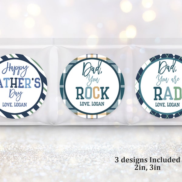 Father's Day Cookie Tag Happy Father's Day Label Sticker Cupcake Topper Dad gift label Thank you Tag Editable Printable Download Fal1