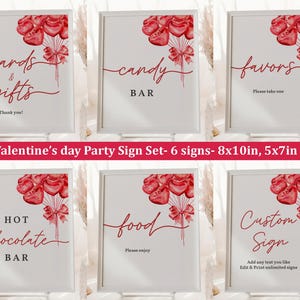 Valentine&#39;s Day Party Table Sign Set Valentine&#39;s Day Table Decorations Heart Balloons Birthday Baby Shower Sign Love Cute Little One VabI6