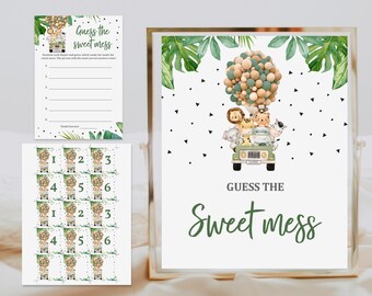 Jungle Baby Shower Game: Guess the Sweet Mess Dirty Diaper Bab153